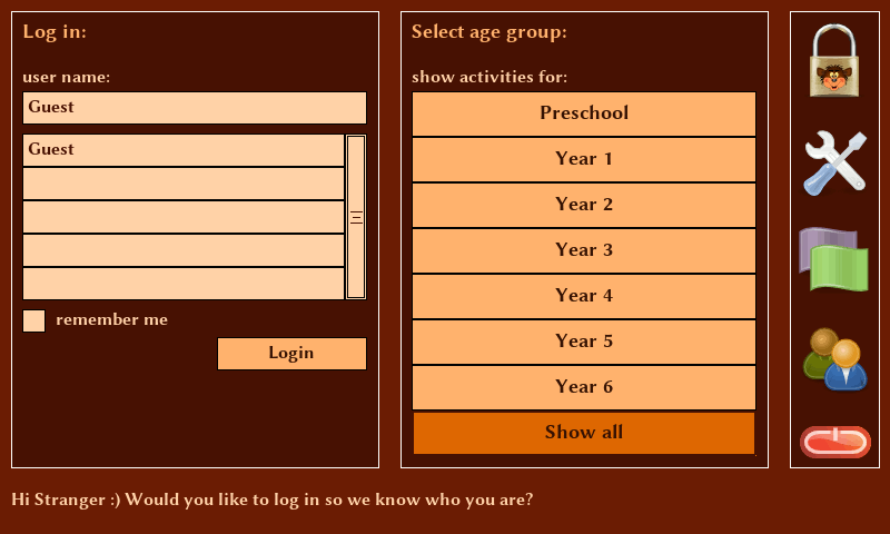 pySioGame - login screen